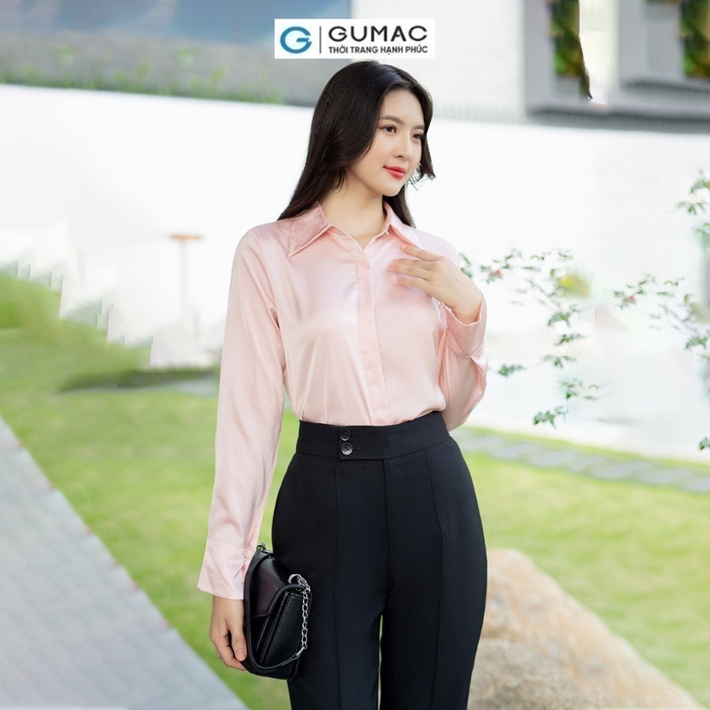 [SALE MẠNH] Áo sơ mi lá cổ nhọn thời trang GUMAC AD12054