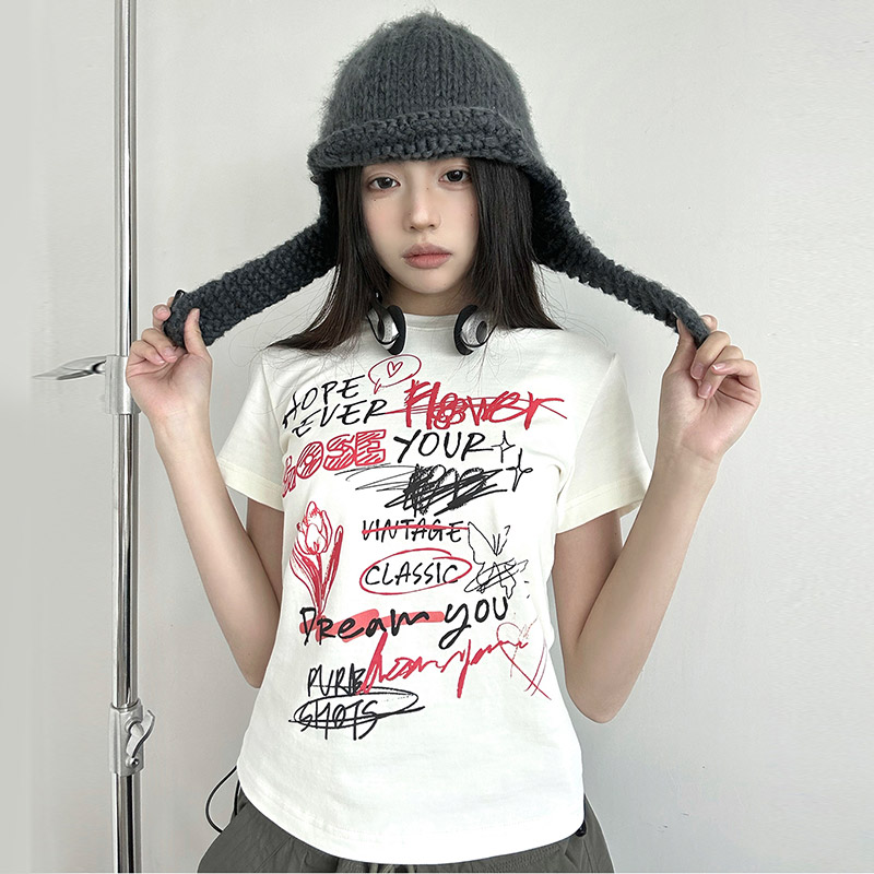 HengShanYuan Slim fit short T-shirt short sleeves