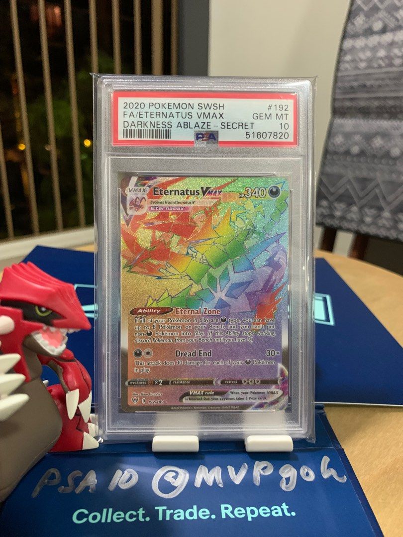 Eternatus SWSH Darkness Ablaze #192 Full Art Rainbow VMAX PSA 10 POKEMON  Card TCG PTCG psa10 Slab rare holo promo black star gold ex vmax shiny  shinning full art foil secret trading