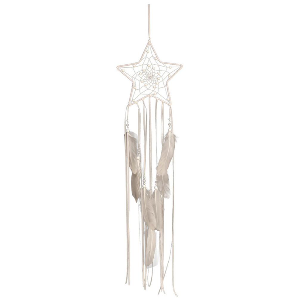 White Dream Catcher Wall Decor with Feather Dream Catcher Hanging Ornament Craft Handmade Dream Catcher for Kids Bedroom