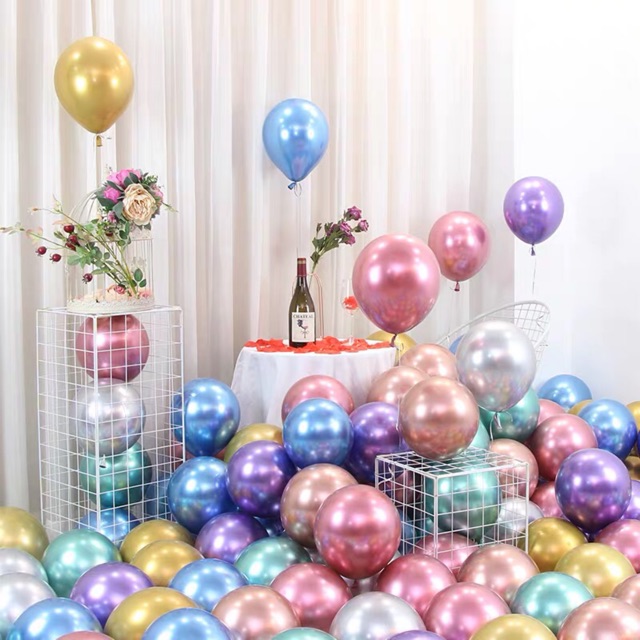 Set 50 bong bóng siêu nhũ 10 inch