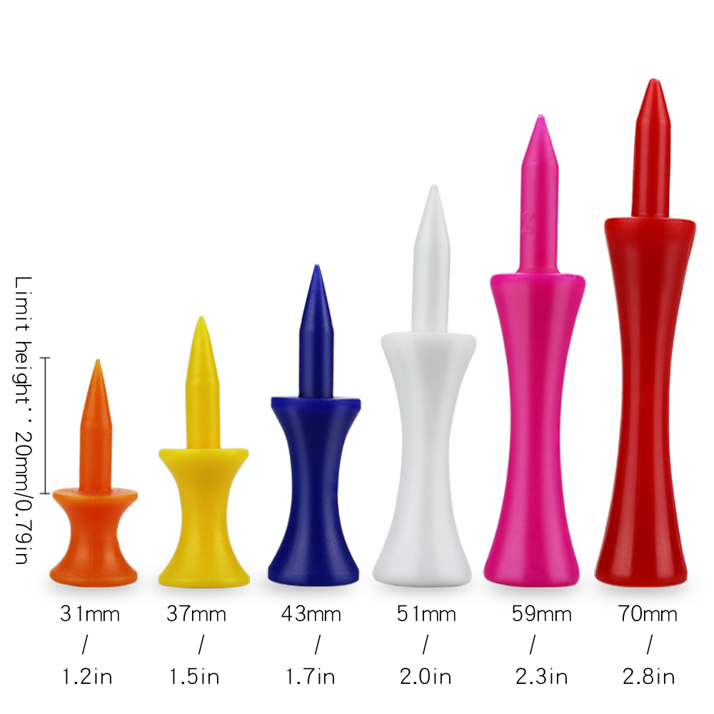 Yuanyan Plastic Golf Tee Pack 50 Pcs Step Down Golf Tees Colorful For All Over Sized Driver Irons Hybrids Longer Distance Drop Ship. 