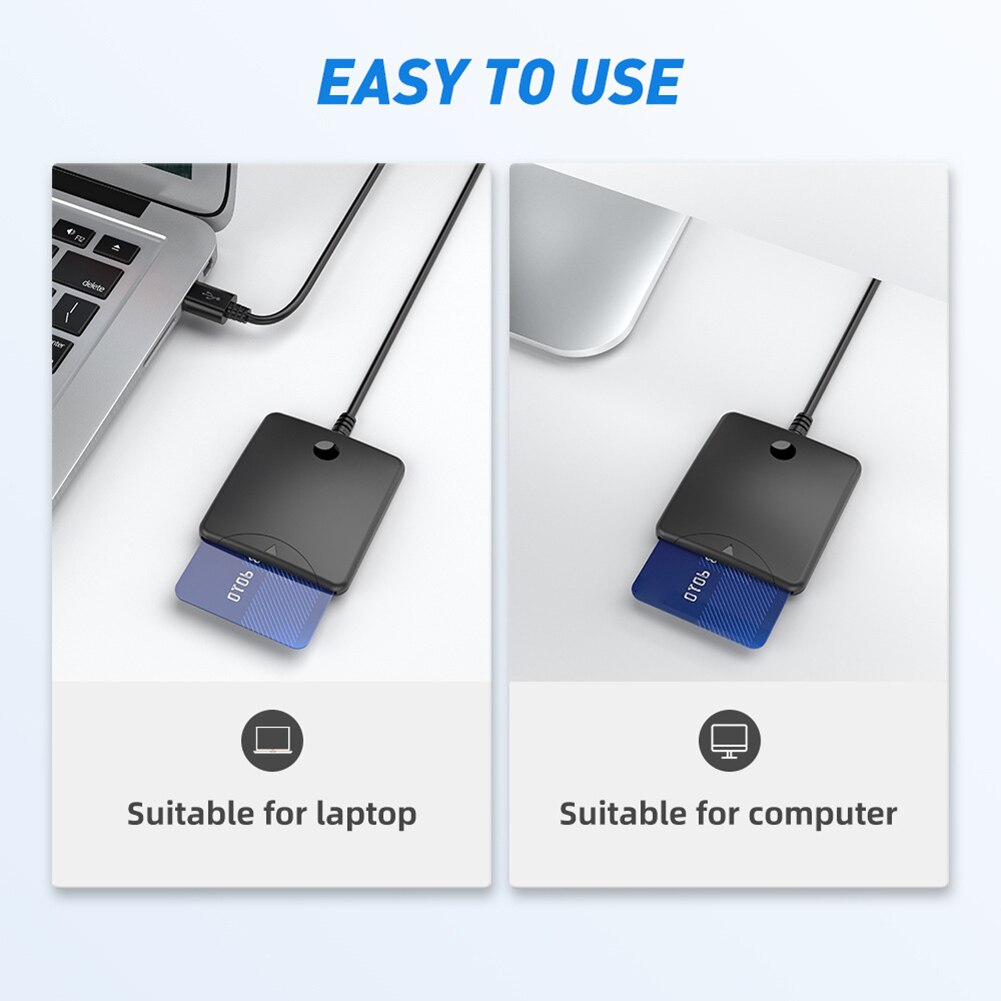Thông minh USB đầu đọc thẻ cho thẻ ngân hàng IC/ID EMV Đầu đọc thẻ Chất lượng cao cho Windows 7 8 10 Linux OS USB-CCID ISO 7816