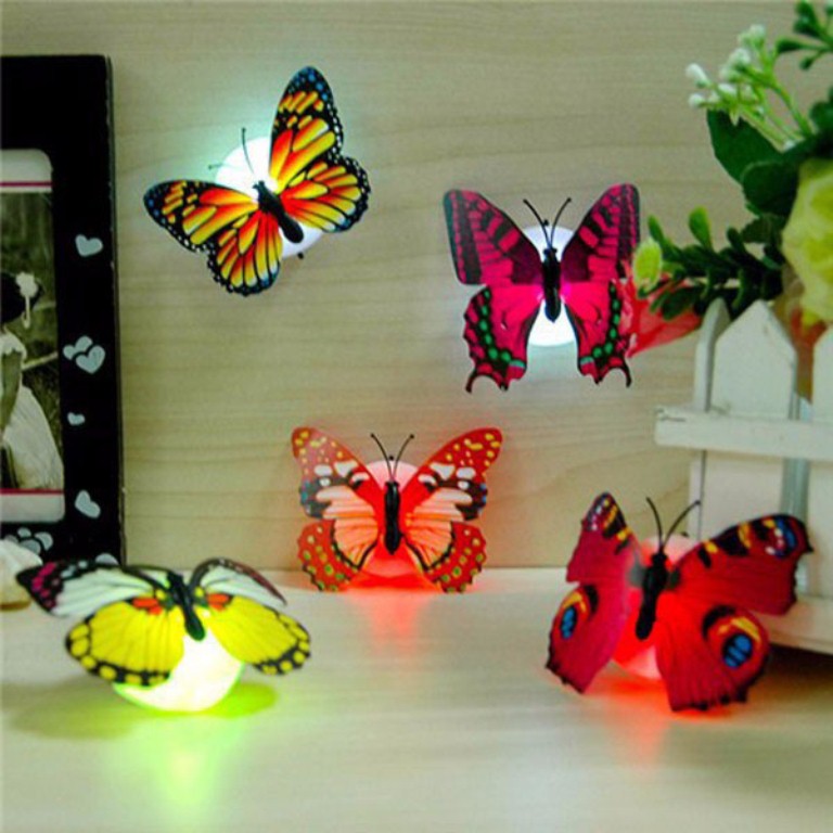[HCM]Combo 5 Đèn Led Bướm Phát Sáng Dán Tường