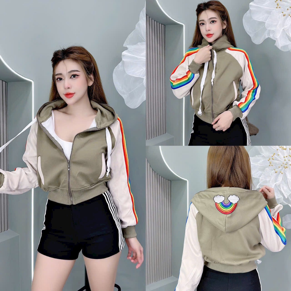 Áo Khoác Nữ Thời Trang Nỉ 2 Da Quảng Châu