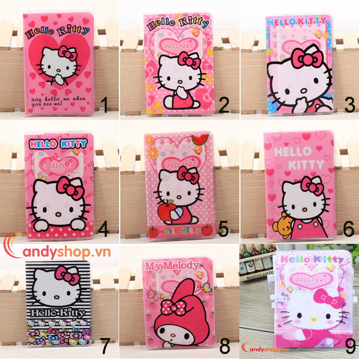 Vỏ bọc hộ chiếu - passport Plastis dẻo Hello Kitty