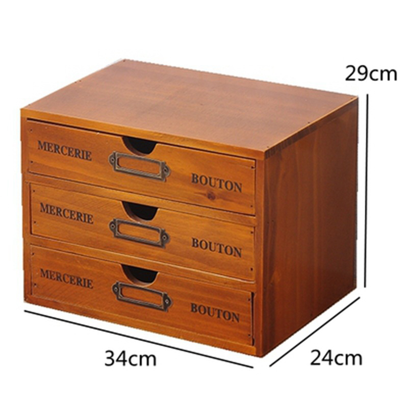 NFA Solid wood office desktop storage and organization cabinet, wooden box, multi-layer drawer style dormitory cosmetics storage box