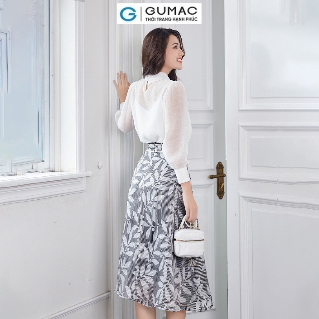Chân váy nữ xòe họa tiết GUMAC VD12092