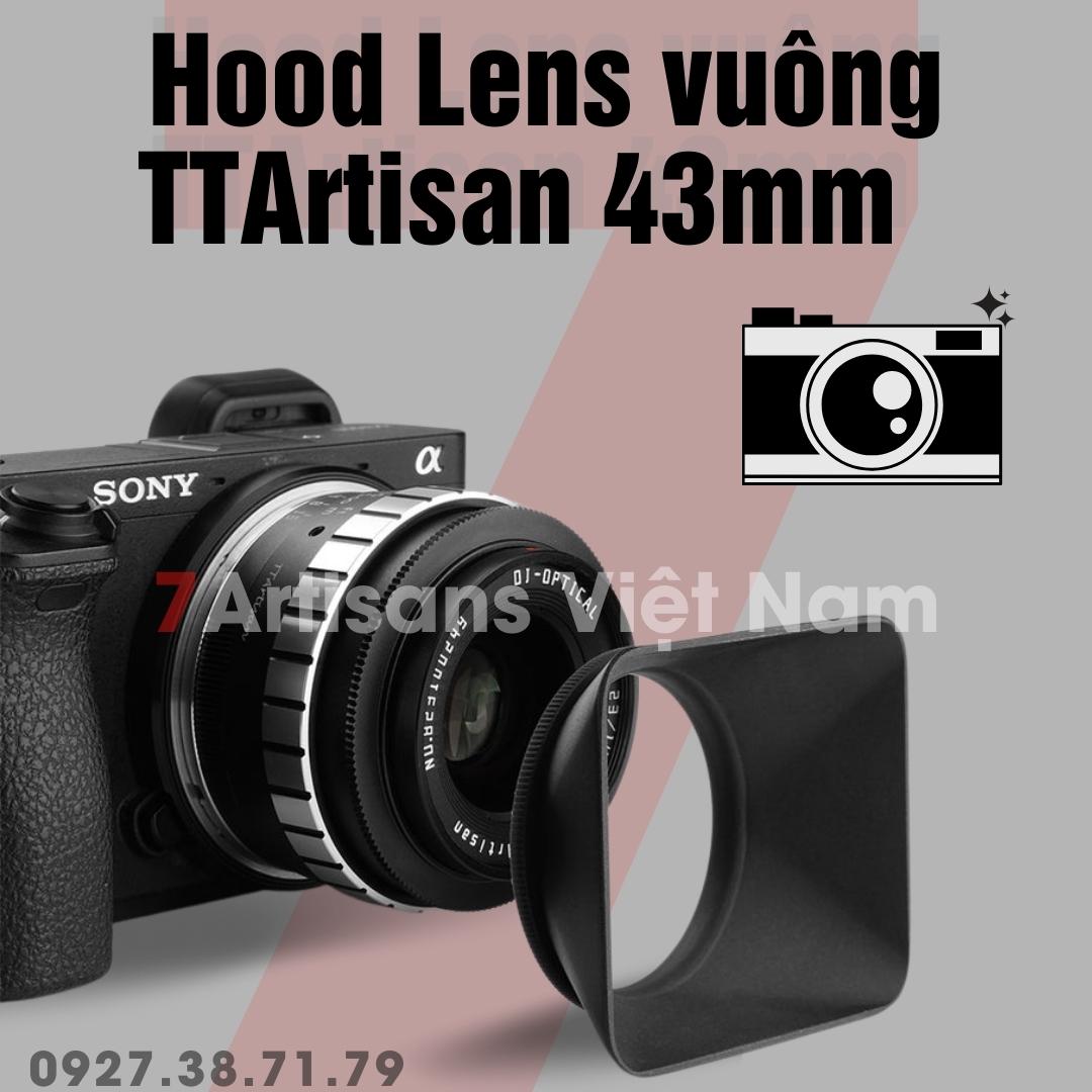 Hood vuông 43mm cho lens TTArtisan 23mm F1.4 và Fujfilm 35mm F2, 23mm F2