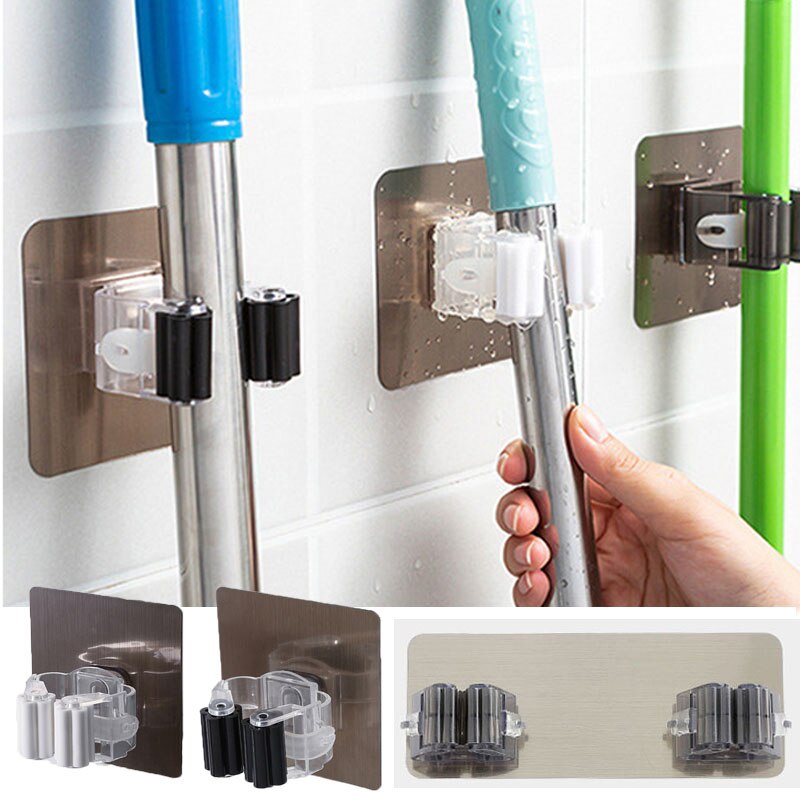 Móc chổi lau dính đa mục đích móc treo tường chủ rackbrush Giá treo chổi Túi sắp xếp phòng tắm nhà bếp