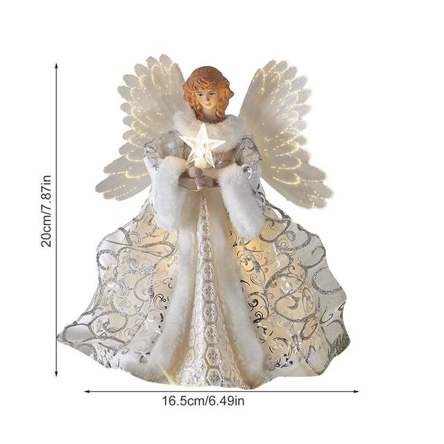DIY Decoration Exquisite Top Angel Decoration Christmas Tree Topper With LED Light Beautiful