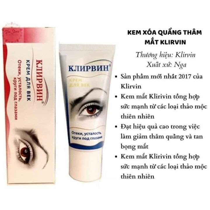 Kem khắc phục thâm quầng mắt Klirvin Nga
