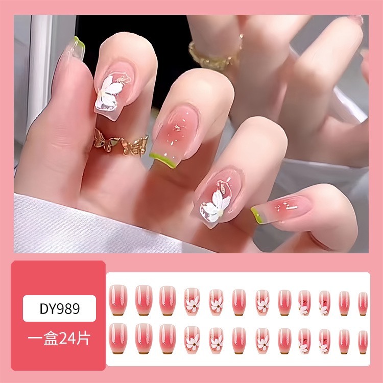 Móng tay giả, móng tay giả ngắn, móng giả, bộ móng tay giả dy989 kèm keo