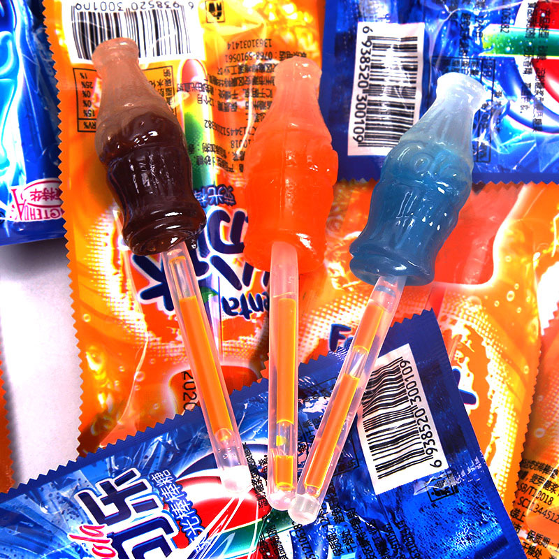 10 cây kẹo mút chai coca cola phiên bản 3d phát sáng