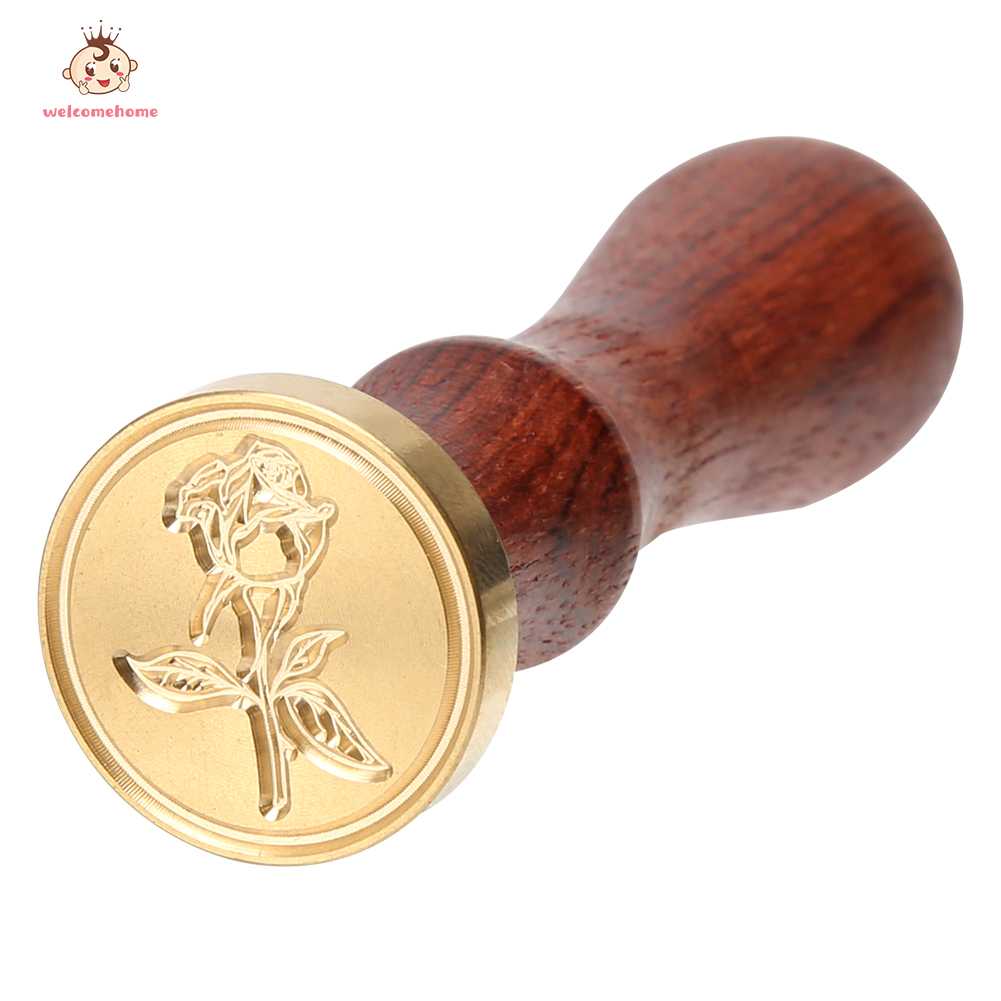 Rose Printed Fire Painting Wax Seal Stamp for Stamping DIY Envelope Wedding Card
