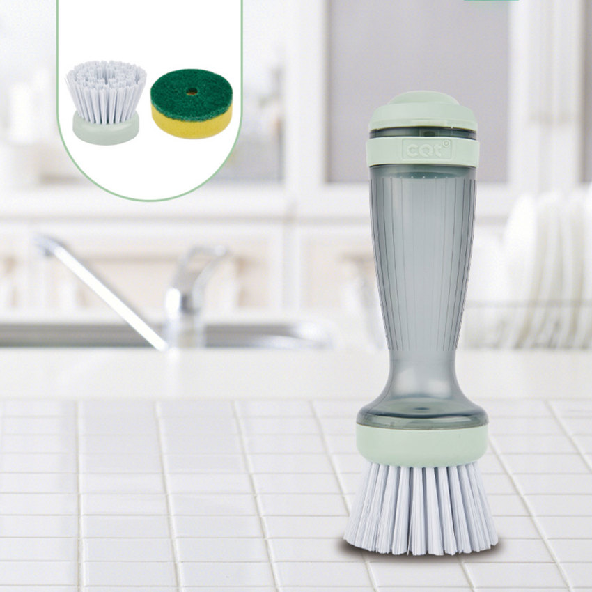 1Pc Kitchen Wash Pot Dish Brush Washing Utensils with Washing Up Liquid Soap Dispenser Household Cleaning Accessories