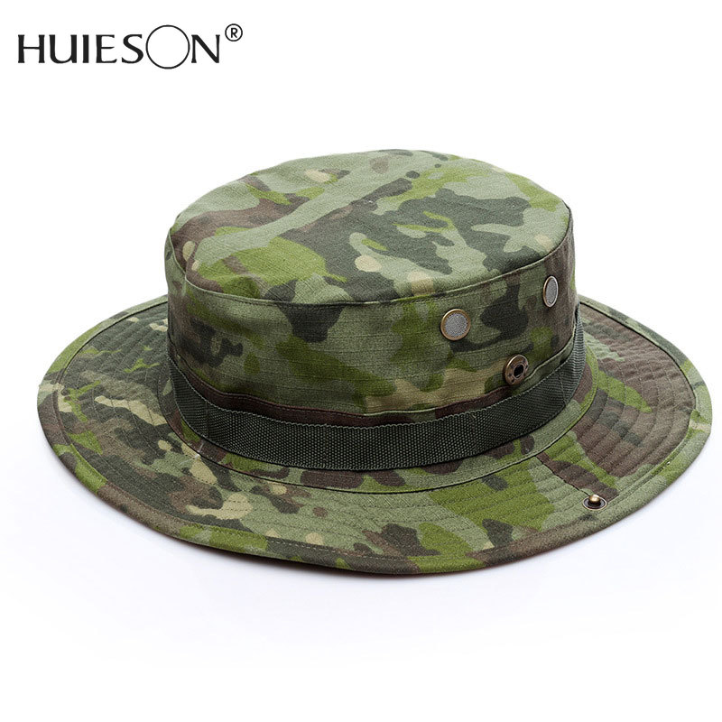 【Huieson】Outdoor round-brimmed hat outdoor Benny hat python hat camouflage hat hiking visor hat