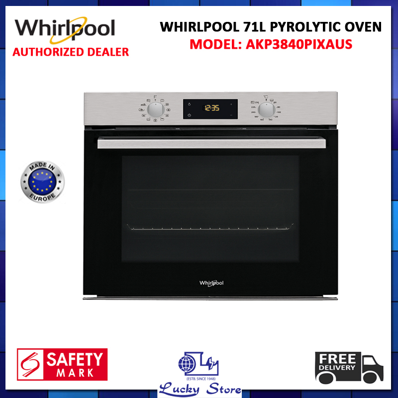 WHIRLPOOL AKP3840PIXAUS 71L PYROLYTIC BUILT IN OVEN, LARGE CAVITY