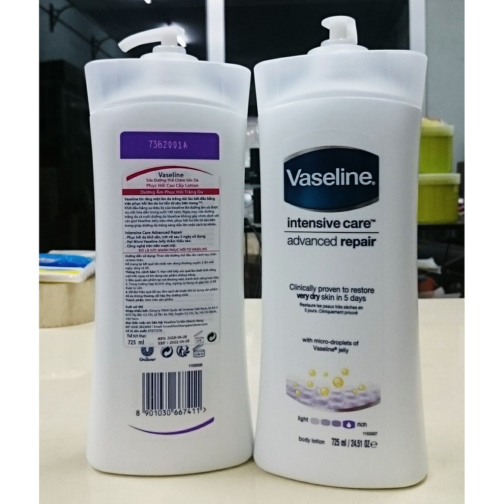 Sữa dưỡng thể Vaseline Intensive Care Advanced Repair 725ml