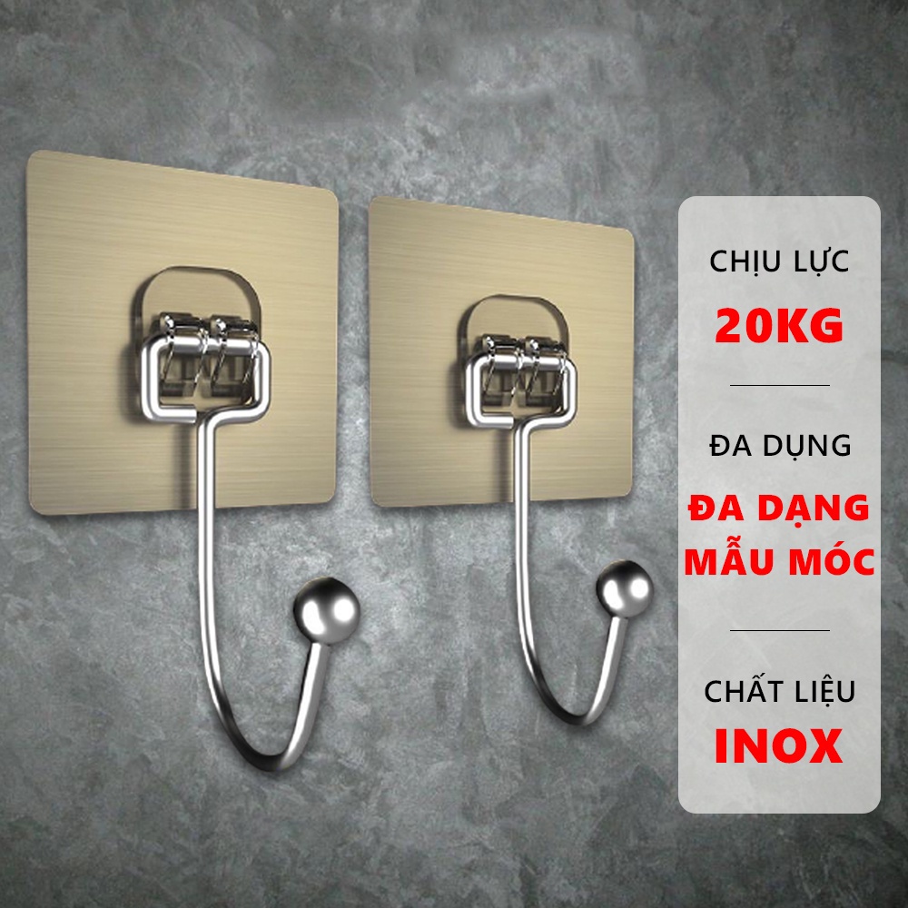 1 Móc INOX dán tường treo đồ vật đa năng SIÊU DÍNH / SIÊU CHỊU LỰC 20KG