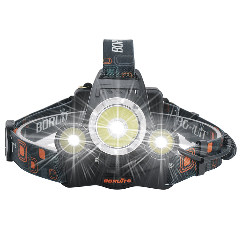 Boruit headlamp upgraded rj-3000 strong light headlamp usb charging fishing lamp 5000lm