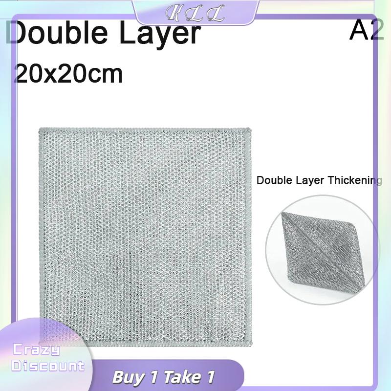 KLL Bạc làm sạch vải ma thuật món ăn khăn tái sử dụng không dính dầu dishcloth nồi mạnh mẽ loại bỏ rỉ sét thay thế dây thép bóng Rag