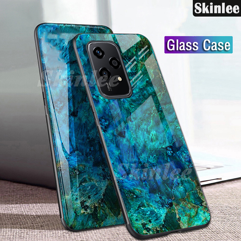 Phone case For Honor 200 Lite Back cover Fashion Marble Hard Tempered Glass Protector Soft Silicone Cover For honor 200 Lite Cover cases