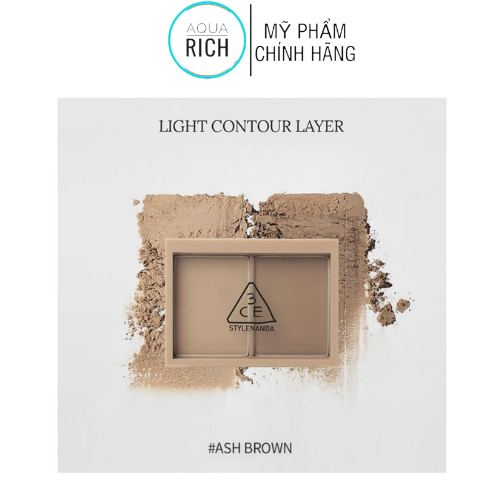 Phấn Tạo Khối 2 Màu 3CE Contour Shading 8.5g [Ash Brown - Soft Brown]