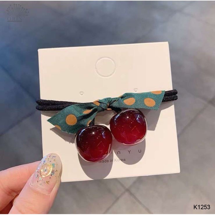 Dây cột tóc dây chun hình cherry siêu cute