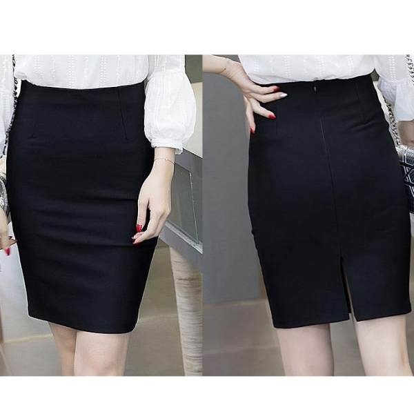 Chân váy bút  chì  xẻ sau dáng công sở