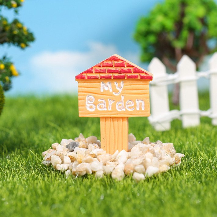 Bảng chỉ đường decor terrarium, trang trí chậu cây