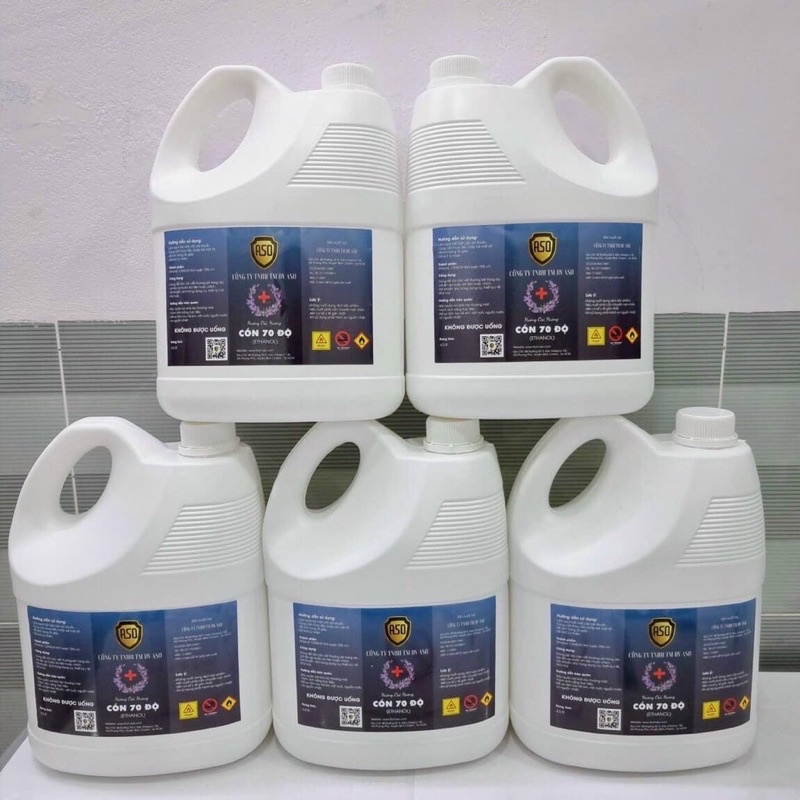 ️ cồn y tế 70 độ xịt sát khuẩn aso can 4,5 lít 70 độ, cồn y tế sát khuẩn tay nhanh 70 độ can 4.5l aso