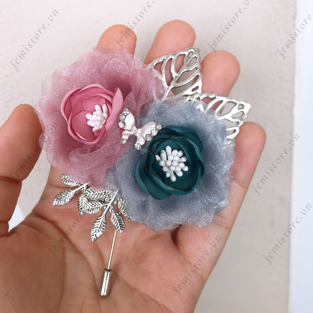 Hoa cài áo - Trâm cài áo nữ handmade (hình thật)