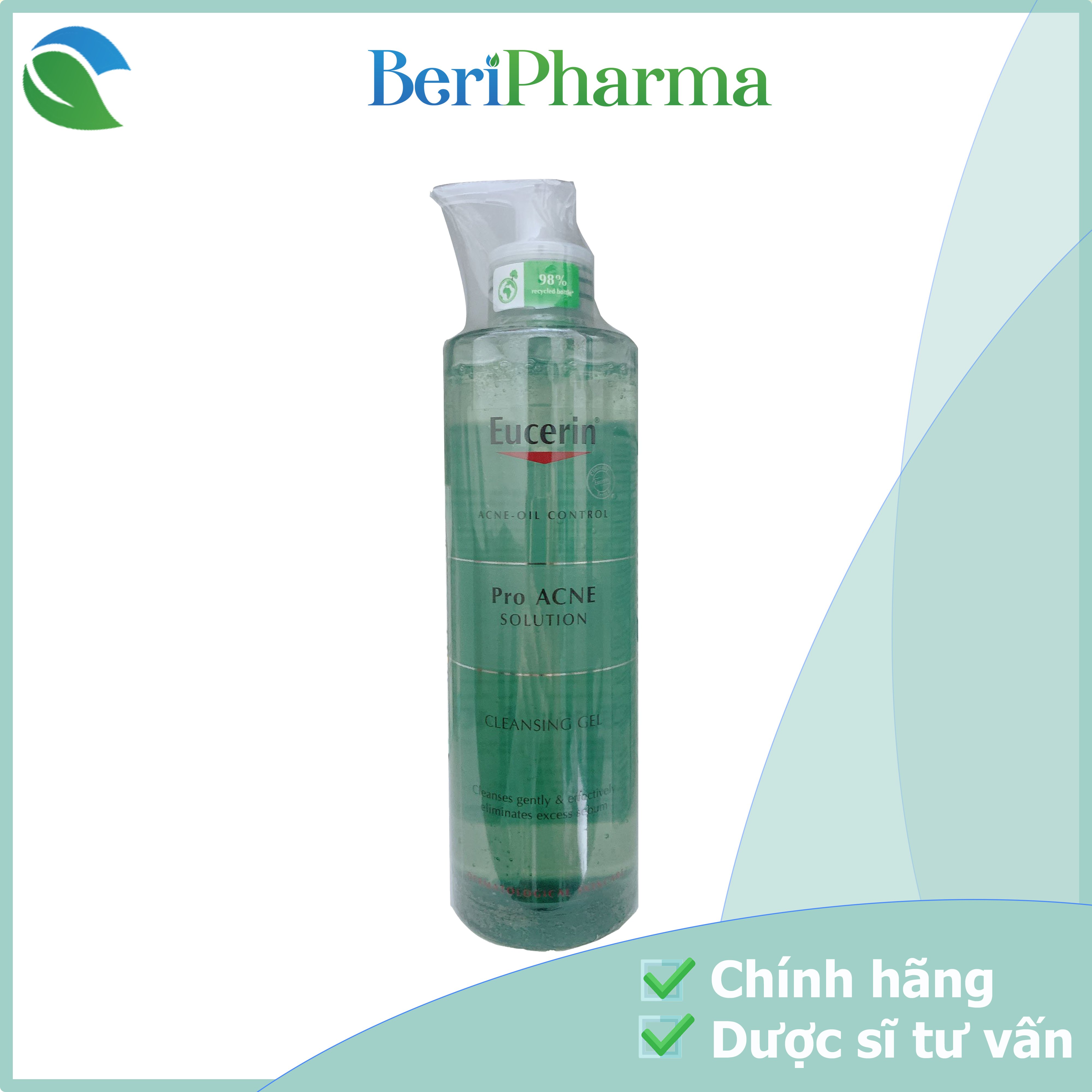 [HCM]Eucerin Gel Rửa Mặt Dành Cho Da Nhờn Mụn Proacne Cleasing 400ml