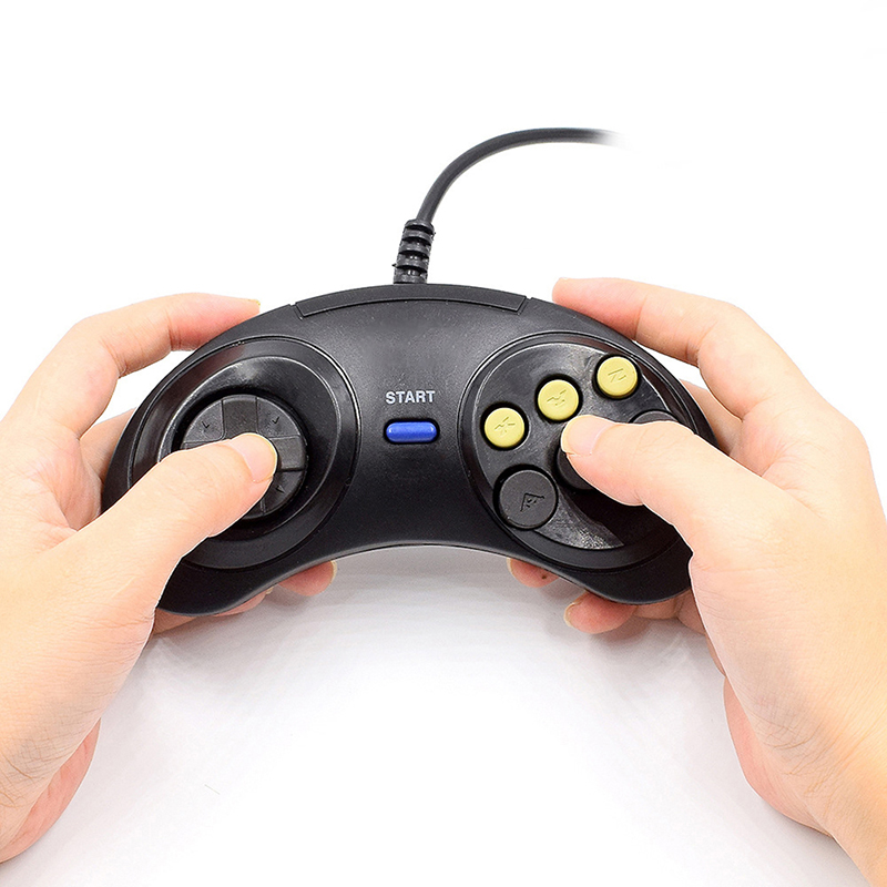ZTHOME Classic Wired 6 Buttons Joypad Handle Game Controller For SEGA MD2 Mega Drive