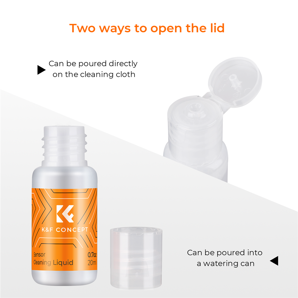 K&F Concept Camera Cleaner Solution Alcohol Free CCD CMOS 1pcs/2pcs Cleaning Fluid 20ml for DSLR Sensor Cleaning