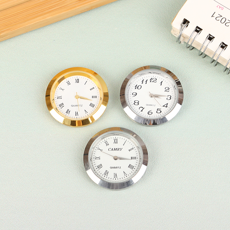 Quartz Glass Mirror Clock Watch Head Movement Round Clocks Head Mosaic ...