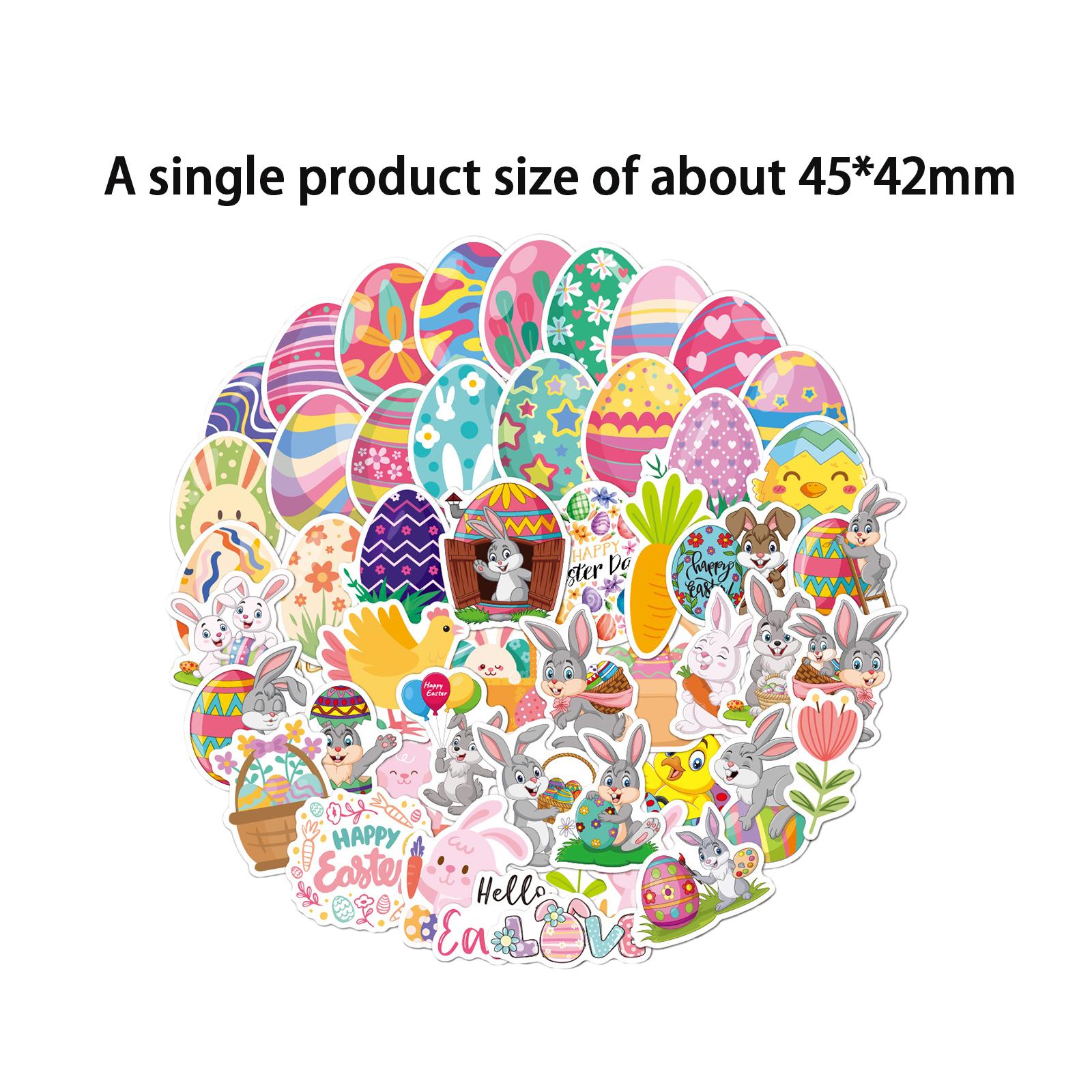 Mippos Easter Stickers, Easter Egg Bunny Stickers, Easter Egg Decals, for Water Bottles