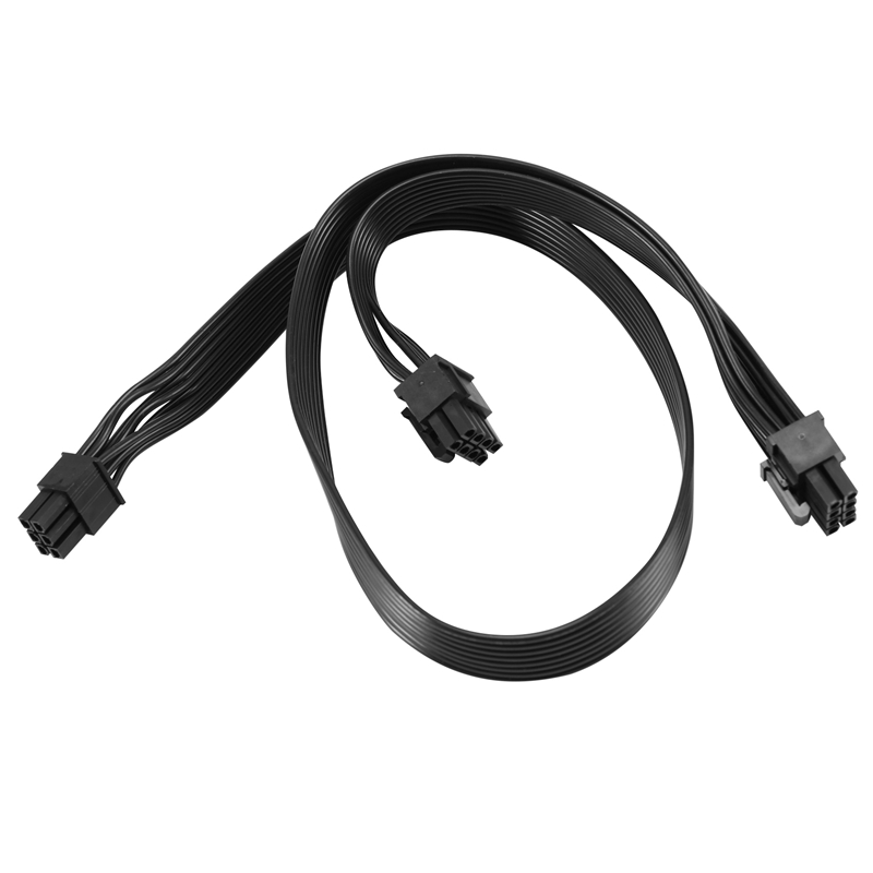 Pci-e 6 pin to 2 ports 6+2 pin power supply cable 6pin to 8pin for cooler master v series v850 v700 v1000 modular psu
