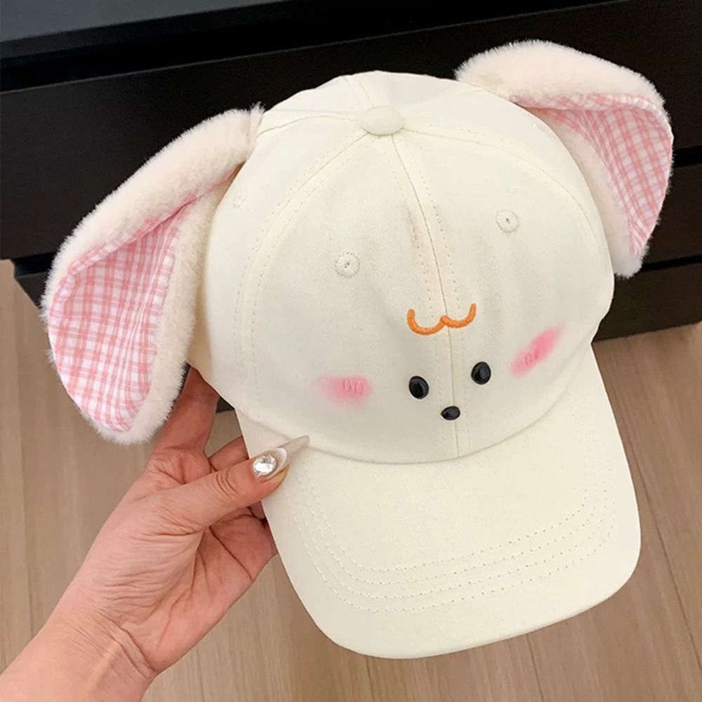Trendy%20Cute%20Baseball%20Cap%20Plush%20Rabbit%20Ear%20Y2k%20Peaked%20Cap%20Versatile%20Plaid%20Sunscreen%20Hat%20Female%20-%20Image%202