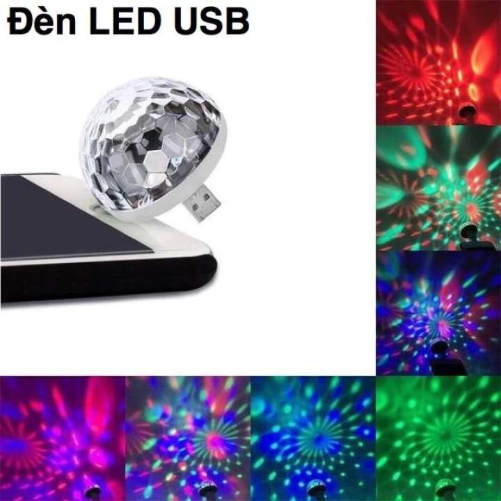 Đèn led vũ trường 7 màu cổng USB