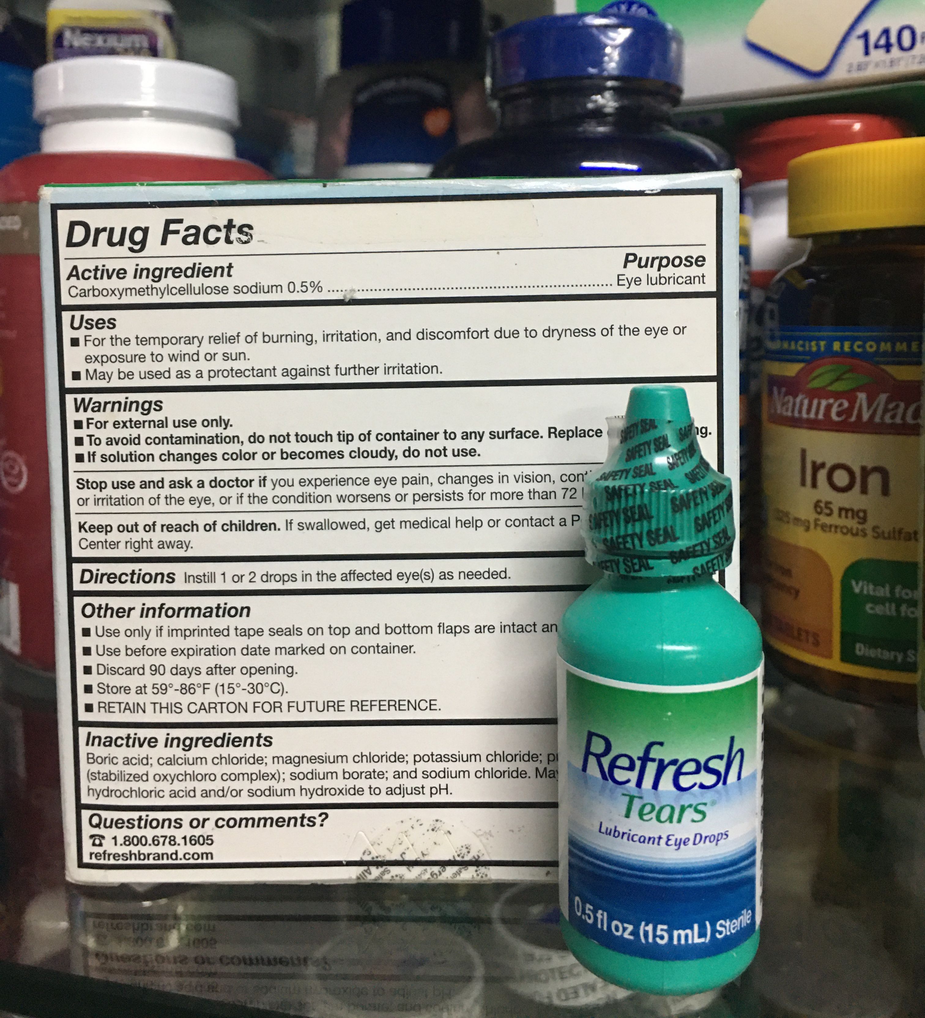 Nước mắt nhân tạo Refresh Tears Lubricant Eye Drops 15ml [Made in USA]