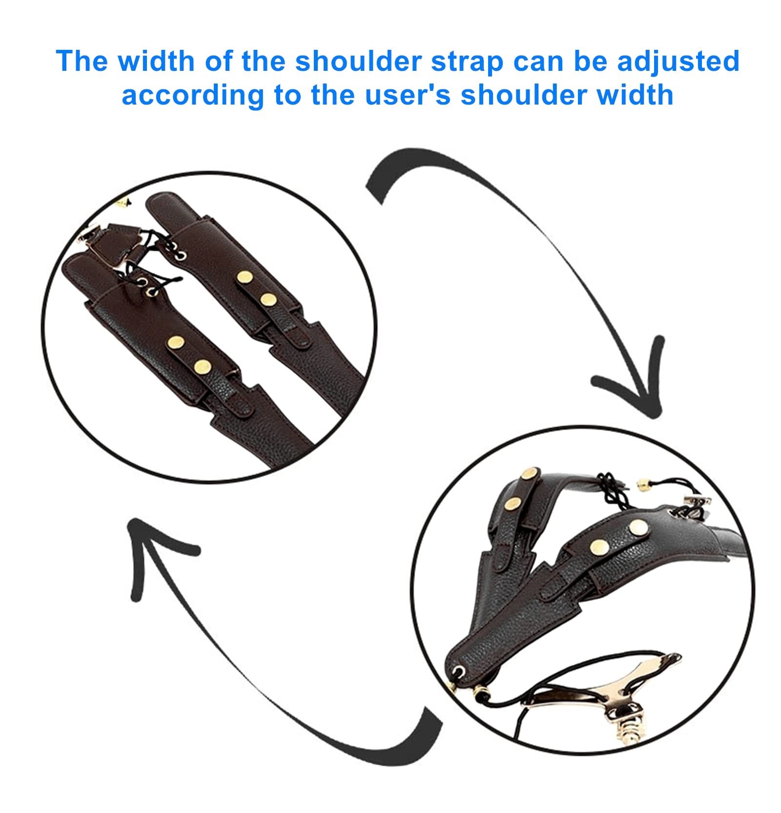 Miwayer Saxophone Strap Leather Adjustable Saxophone Shoulder Strap Saxophone Lanyard Musical Instrument Essories
