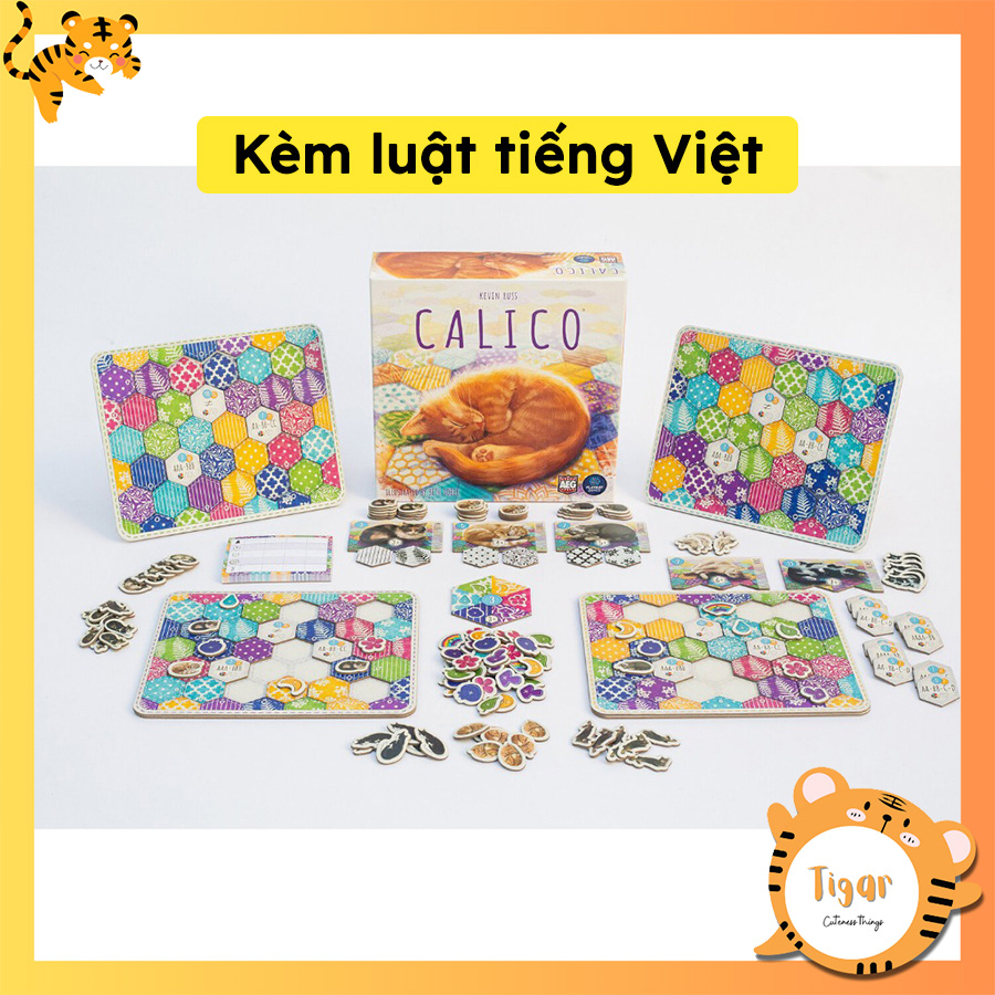 CALICO bản mới Boardgame lắp ghép thảm cho mèo
