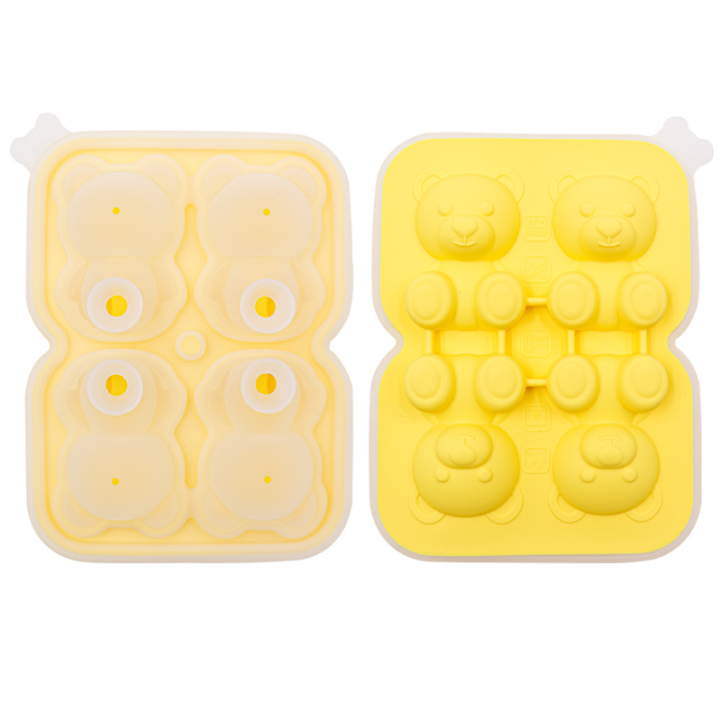 Ks bear ice cube mold, silicone ice grid, home ice cream, ice cream, ice cream, ice puck, ice box, ice mold