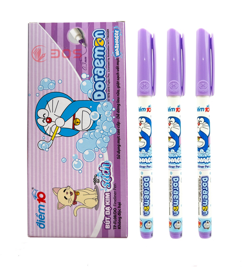Hộp 10 cây bút lông kim thiên long fl-08/do mực tím