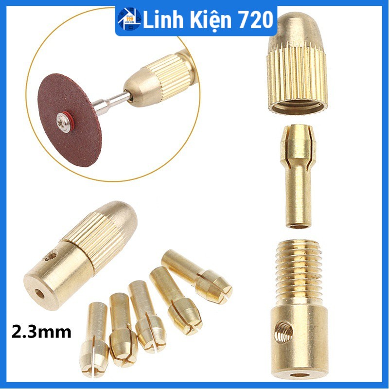 Combo 10 đầu kẹp mũi khoan lỗ trục 2.3mm/3.17mm
