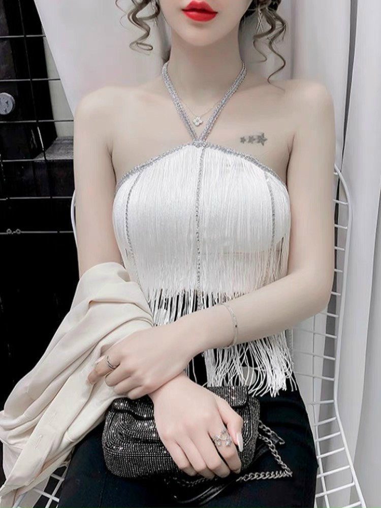 Áo yếm quây tua rua dây đá