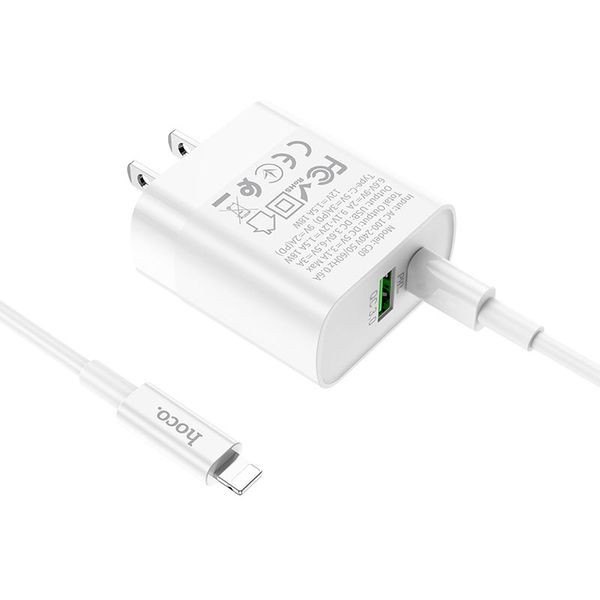 Củ sạc nhanh Hoco C80 20w (QC 3.0, PD) 2 cổng sạc cho iphone