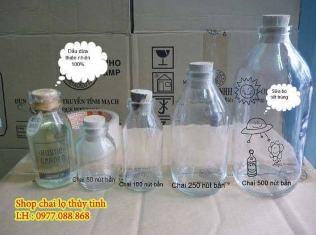 Combo 5, 9,10 lọ thủy tinh TRANG TRÍ 50ML 100ML 300ML 500ML  nút gỗ